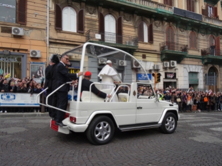 The Pope at our corner in Naples