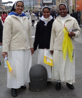 Nuns on their way back from the Piazza di Plebiscito