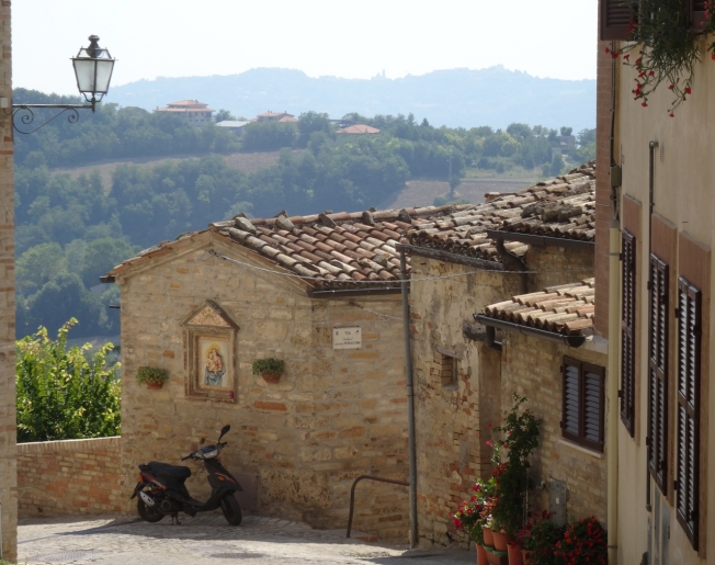 View around a corner in Montelparo, Le Marche, Italy